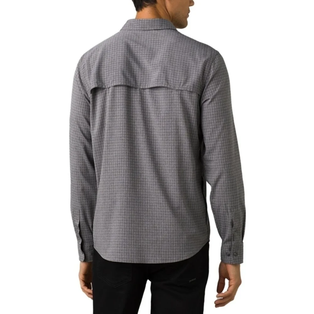 Prana Men's Garvan Long-Sleeve Button-Down Shirt, Charcoal, MED